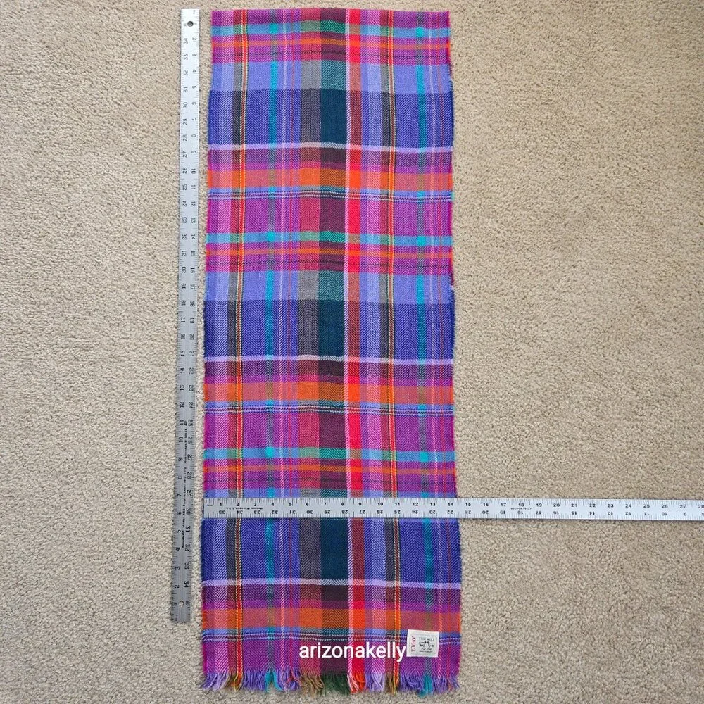 NWOT Avoca Wool Woven Colorful Plaid Scarf Ireland